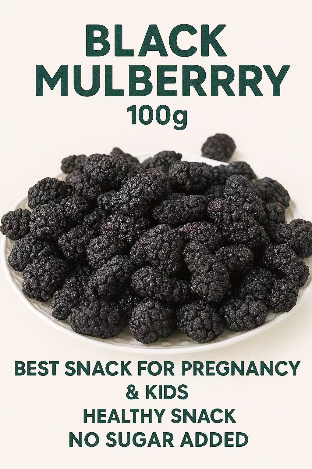 BLACKMULBERRRY 100g BEST SNACK FOR PREGNANCY& KIDSHEALTHY SNACKNO SUGAR ADDED