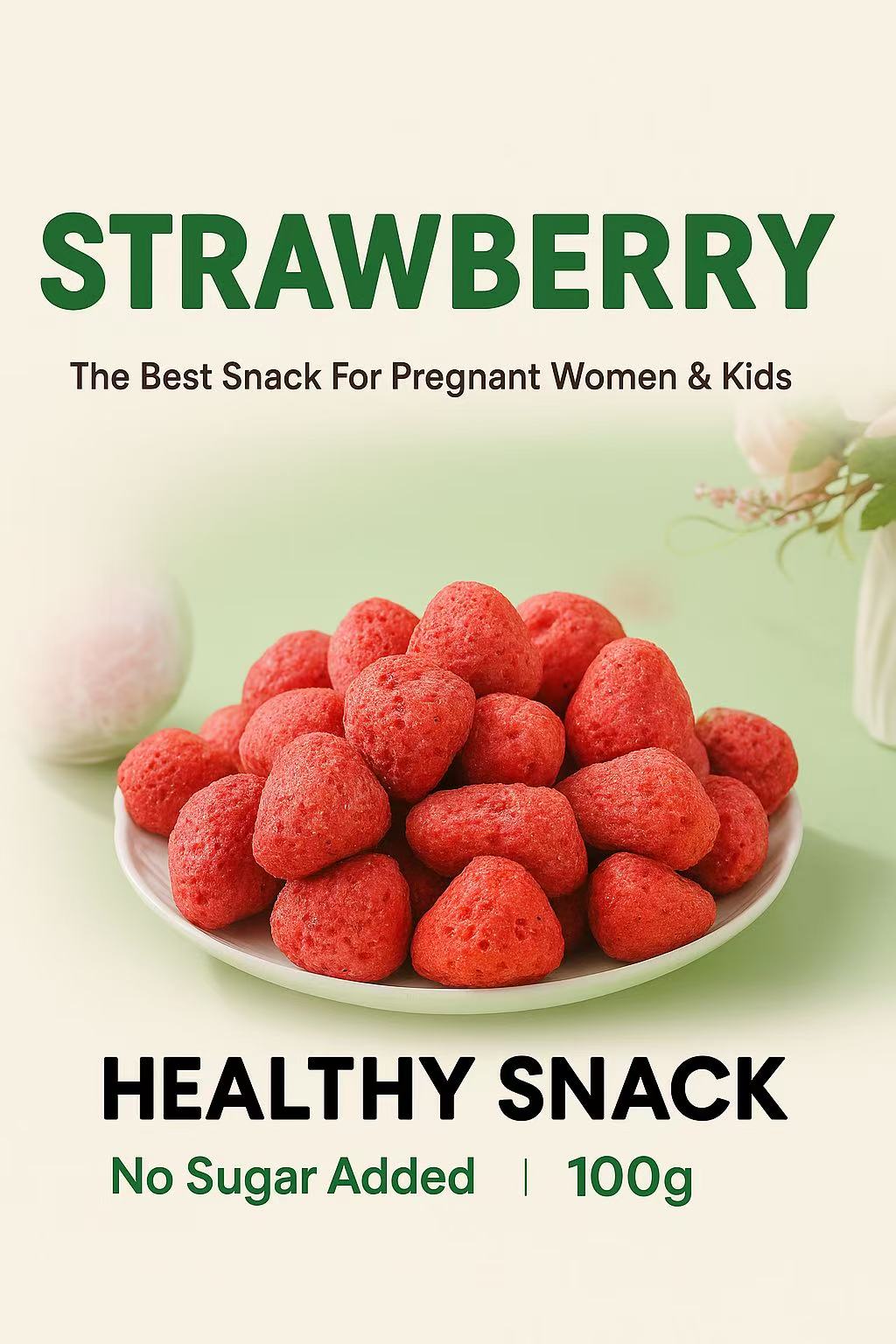 STRAWBERRY The Best Snack For Pregnant Women & Kids HEALTHY SNACKENo Sugar Added l 100g